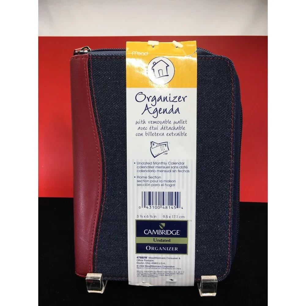 Cambridge Organizer Agenda w/ Removable Wallet Undated Monthly Calendar NEW